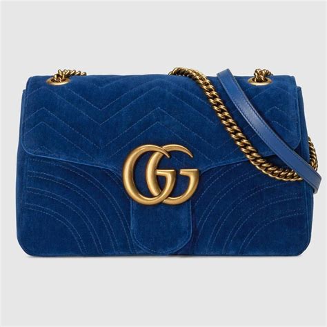 gucci blue velvet duffle bag|black gucci marmont bag.